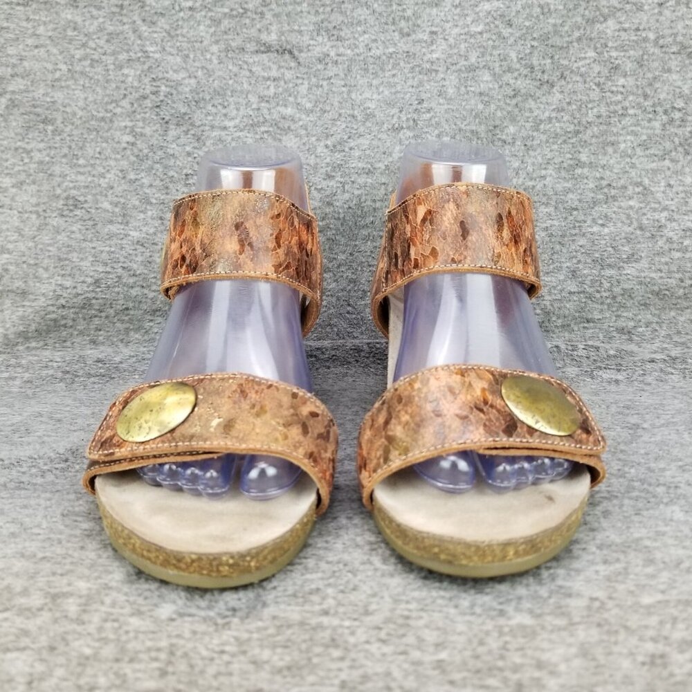✅ Women's 8-8.5 EU39 TAOS Carousel 2 Red Brick Leather Wedge Ankle Strap Sandals - Picture 5 of 11